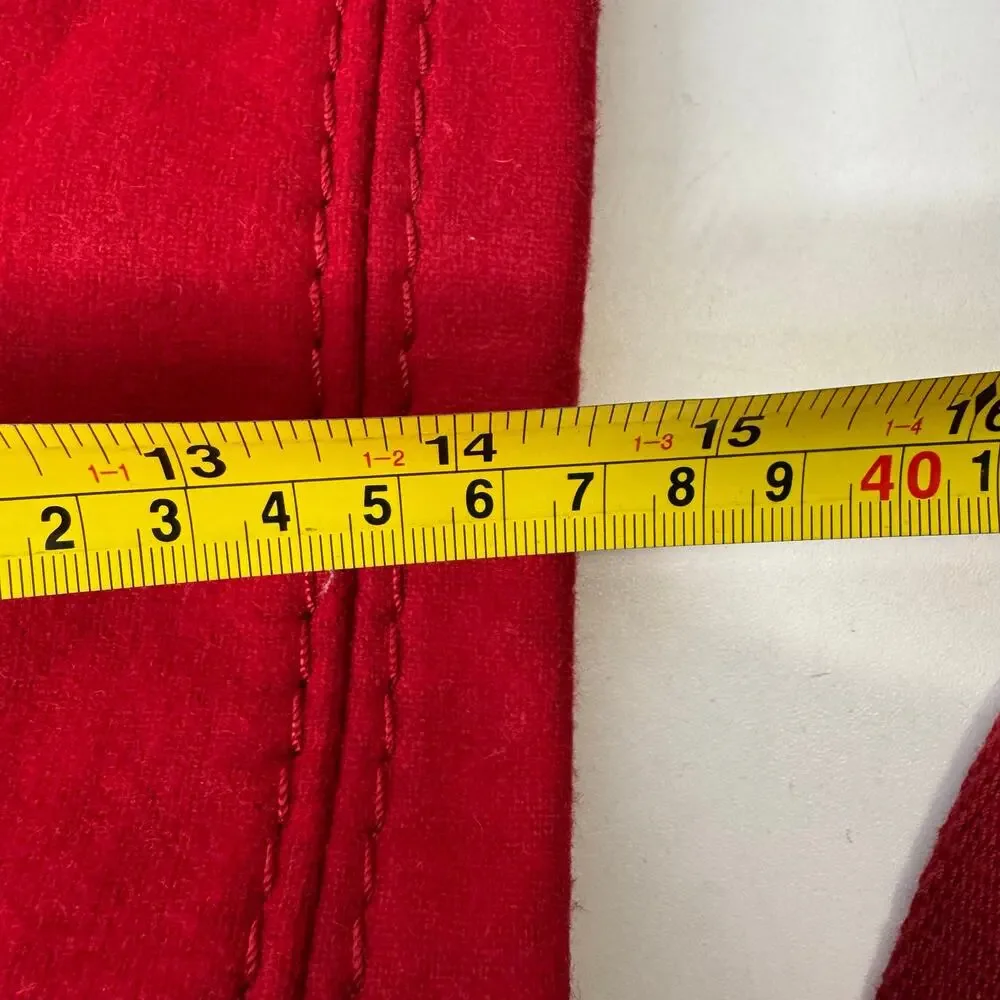 Vintage Y2K 2007 GAP Satchel Purse Women's Red Wool Shoulder Tote Bag - Picture 9 of 13